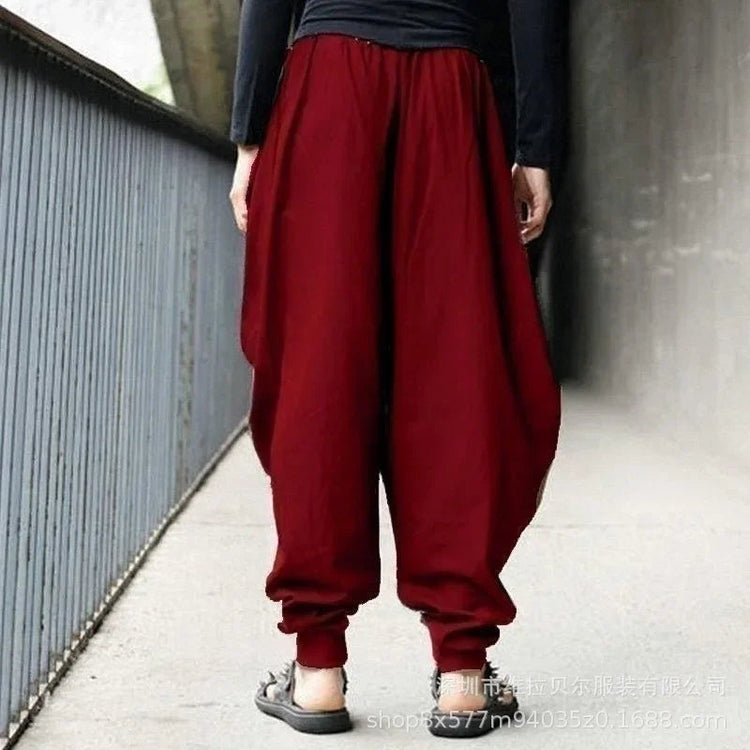 Mens Pants Loose Bloomers Retro Casual Fashion Design Cool Harem Trousers ShedPoundsPortal