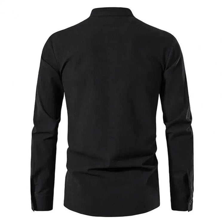 Shirt Cotton Linen Flax Tops Lace Up Long Sleeves Blouse Mens V Neck Medieval Costume Embroidery Tunic Casual Shirt ShedPoundsPortal