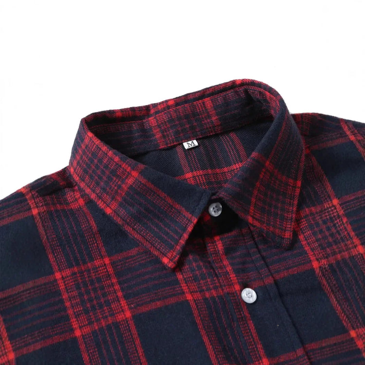 Casual Plaid Long Sleeve Men&
