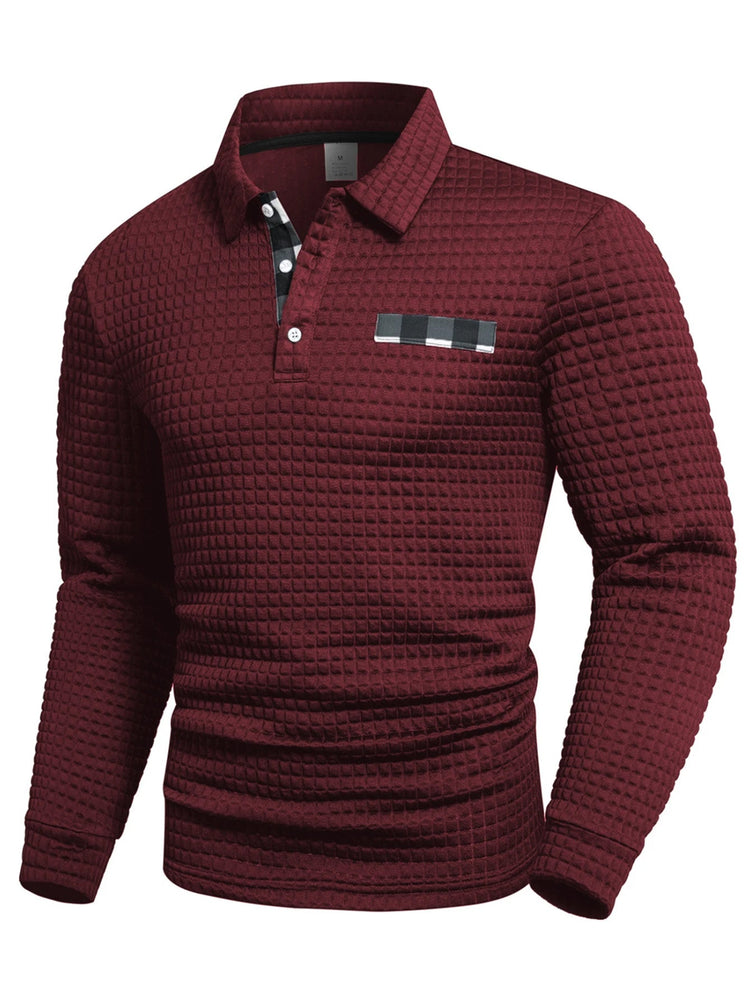 Digital Printed Fabric with Irregular Plaid Pattern, Non-Positioned Plaid Pattern, Thick Long-Sleeve Turn-Down Collar Top, Square Plaid Texture Fabric, Fashionable Casual Everyday Wear ShedPoundsPortal