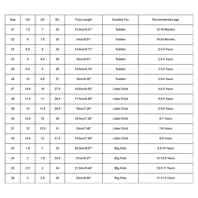 Kids Size 2 Sneakers – Spring & Autumn Casual Running Shoes for Boys &