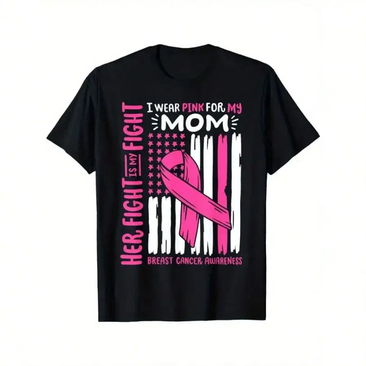 Breast Cancer Awareness T Shirt I Wear Pink For My Mom Support Ribbon Design 100% Cotton Unisex Tee For Men Women ShedPoundsPortal