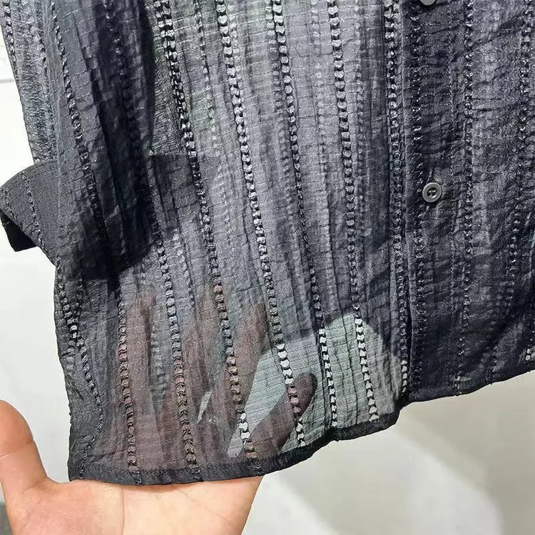 Mens Shirts Spring New Fashion Lace Long Sleeve Loose Casual T-shirt for Men ShedPoundsPortal