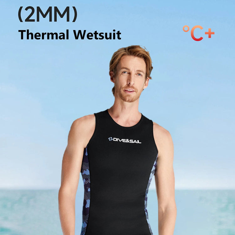 Men Wetsuit Vest Surfing Water Sports Swimsui Vest Diving Sleeveless Vest for Canoeing Swimming Men Swimsui Vest ShedPoundsPortal