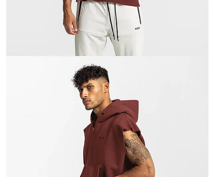 Mens Brand Gyms Clothing Bodybuilding Hooded Tank Top Cotton Sleeveless Vest Sweatshirt Fitness Workout Sportswear Tops Male ShedPoundsPortal