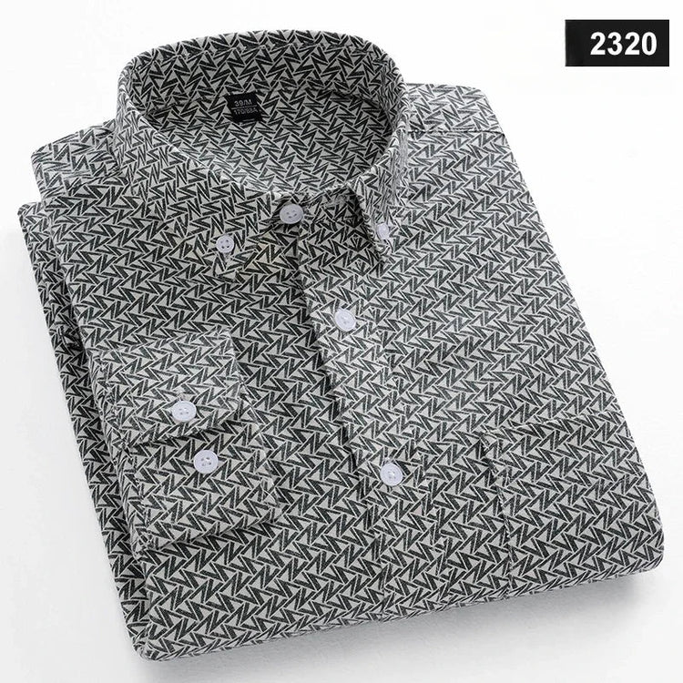 Casual Long-sleeve Shirts for Men Slim Fit Plain Shirt 100%cotton Plaid Striped Tops Soft Designer Fashion Korean Trends Clothes ShedPoundsPortal
