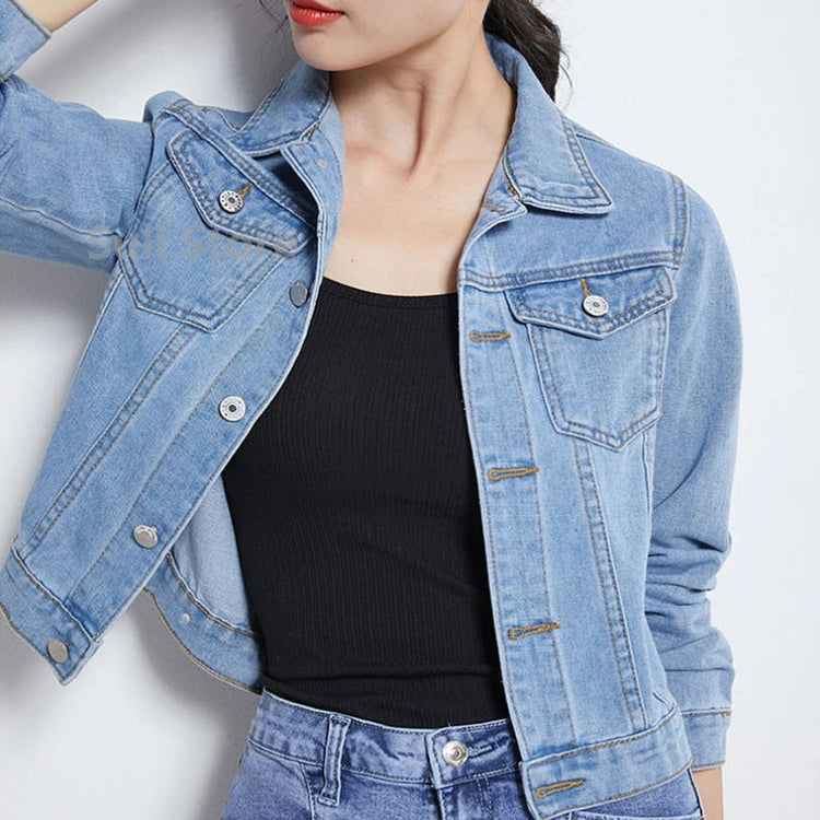 Jeans Jacket and Coats for Women 2025 Autumn Candy Color Casual Short Denim Jacket Korean Coats Women Jeans Jacket Clothes ShedPoundsPortal