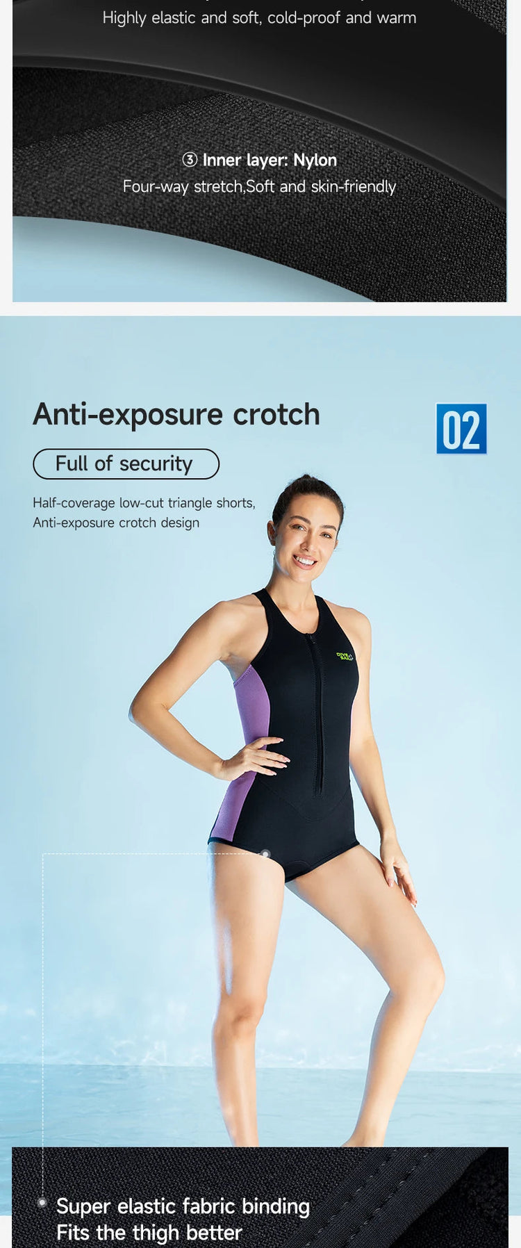 2MM Neoprene Sleeveless Wetsuit Women Swimming Wetsuit with Front Zip One-piece Bathing Surfing Diving Suit for Swim Water Sport ShedPoundsPortal