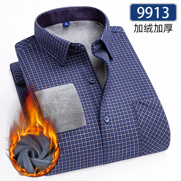Autumn and winter new fleece shirt men&