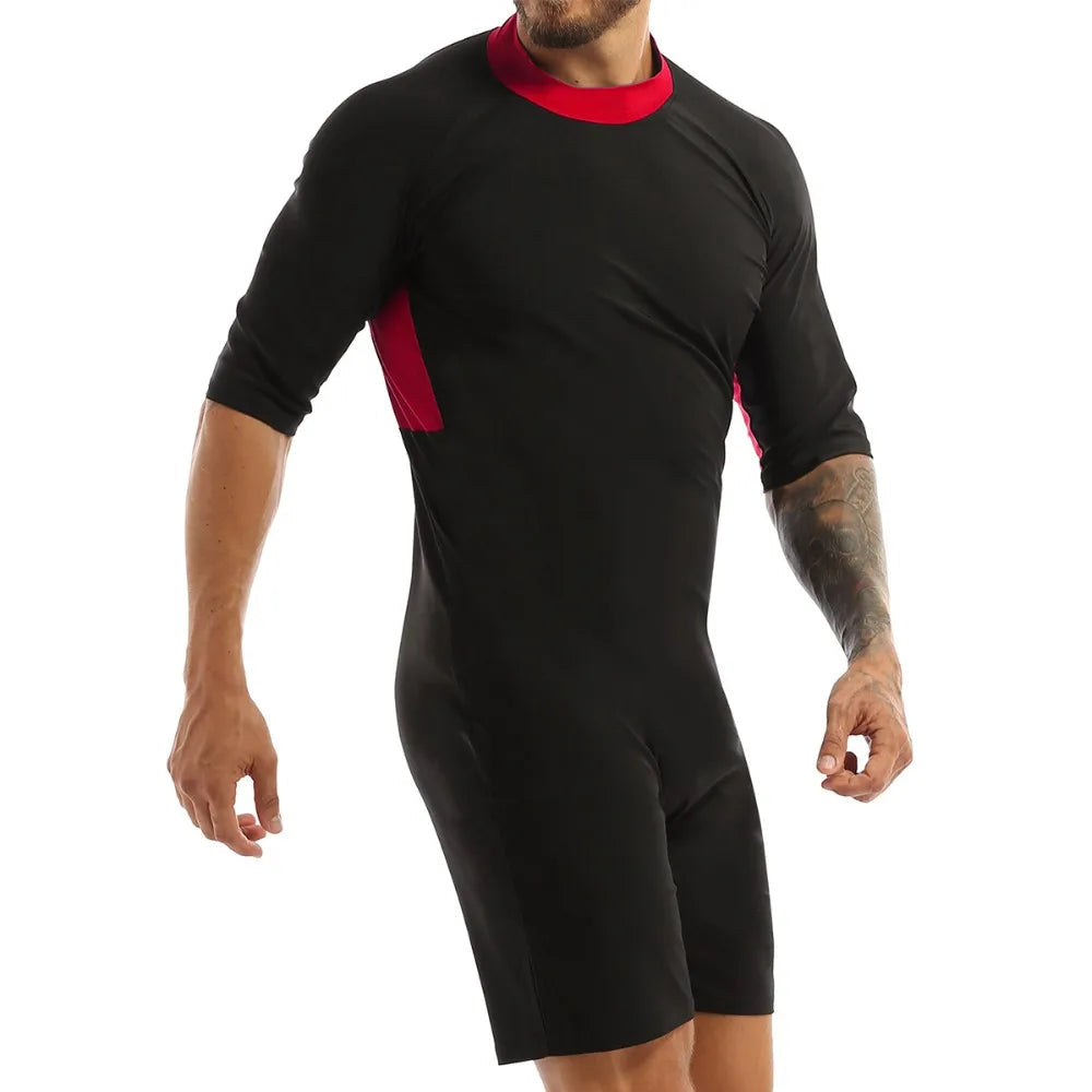Swimwear Mens Leotard Swimsuit Shorty Wetsuit Diving Swimming Snorkeling Surfing Scuba Swim Bodysuit Jumpsuit Warm Swimwear ShedPoundsPortal