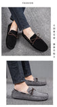 2025 Mens Moccasin Gray Brown Black Loafers Men Leather Shoes Luxury Designer Brand Fashion Sneakers Flats Slip on Lightweight