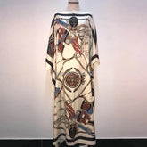 Printed  Dresses For Women 2021 Fashion Design Loose Dress Batwing Maxi Long Femme Vestidos Summer Autumn Party Elegant Dress ShedPoundsPortal