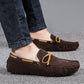 2025 Mens Moccasin Gray Brown Black Loafers Men Leather Shoes Luxury Designer Brand Fashion Sneakers Flats Slip on Lightweight