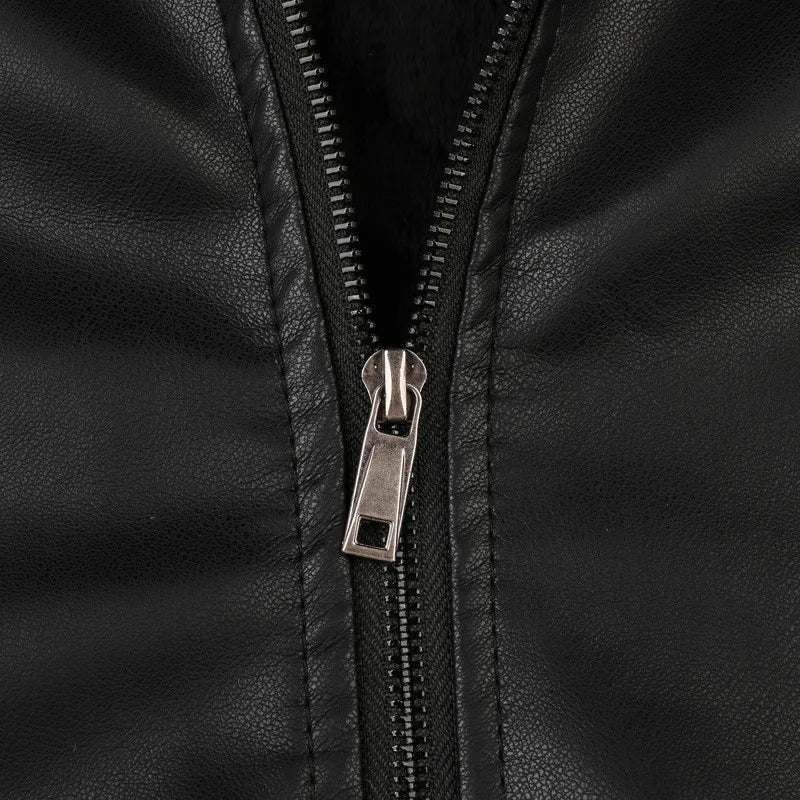 Mens Vintage Motorcycle Jacket 2025 Men Fashion New Biker Leather Jacket Male Embroidery Bomber Coat Winter Fleece Pu Overcoat ShedPoundsPortal