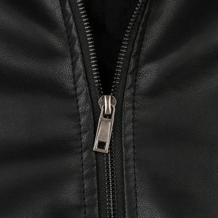 Mens Vintage Motorcycle Jacket 2025 Men Fashion New Biker Leather Jacket Male Embroidery Bomber Coat Winter Fleece Pu Overcoat ShedPoundsPortal