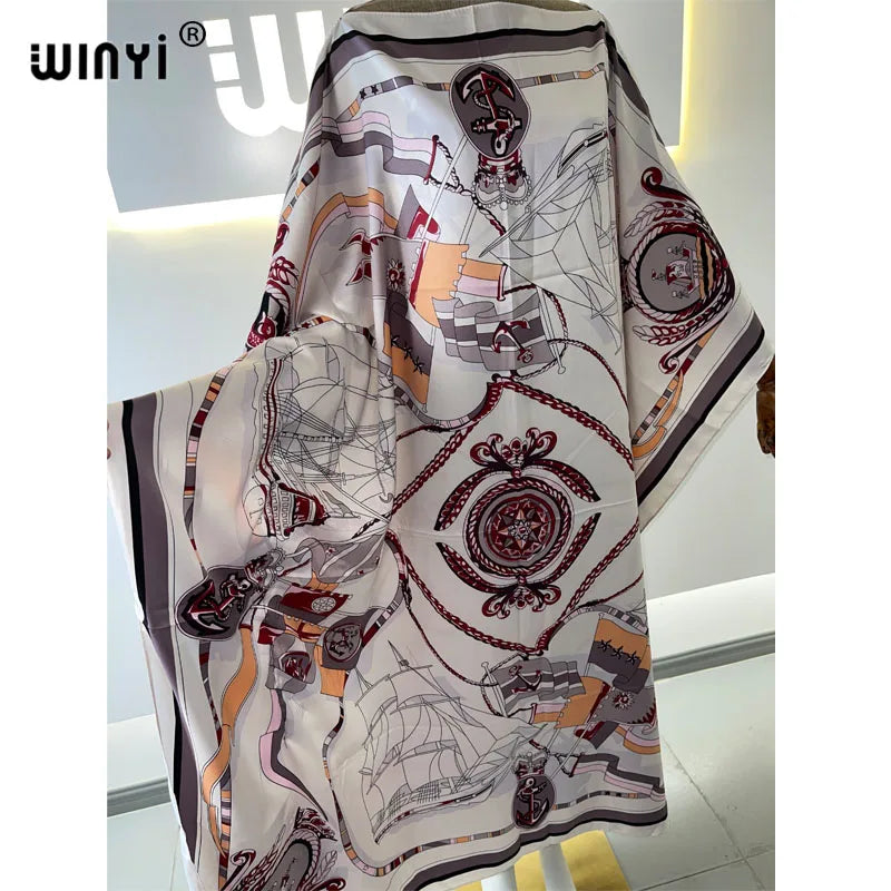 Printed  Dresses For Women 2021 Fashion Design Loose Dress Batwing Maxi Long Femme Vestidos Summer Autumn Party Elegant Dress ShedPoundsPortal