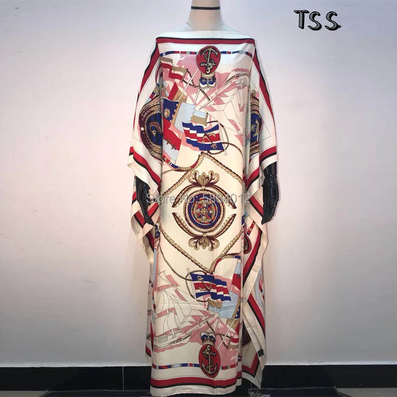 Printed  Dresses For Women 2021 Fashion Design Loose Dress Batwing Maxi Long Femme Vestidos Summer Autumn Party Elegant Dress ShedPoundsPortal