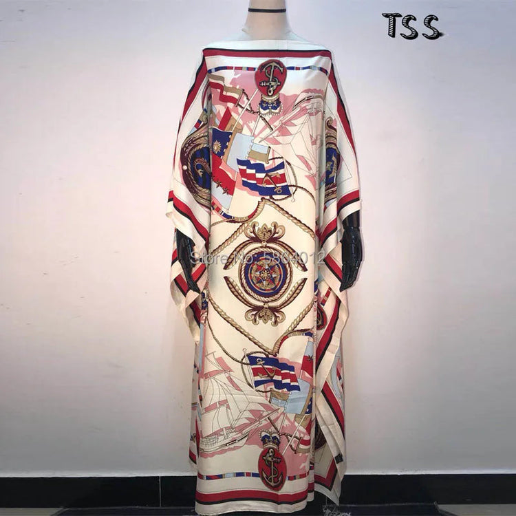 Printed  Dresses For Women 2021 Fashion Design Loose Dress Batwing Maxi Long Femme Vestidos Summer Autumn Party Elegant Dress ShedPoundsPortal