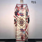 Printed  Dresses For Women 2021 Fashion Design Loose Dress Batwing Maxi Long Femme Vestidos Summer Autumn Party Elegant Dress ShedPoundsPortal