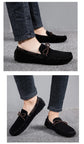 2025 Mens Moccasin Gray Brown Black Loafers Men Leather Shoes Luxury Designer Brand Fashion Sneakers Flats Slip on Lightweight