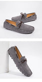 2025 Mens Moccasin Gray Brown Black Loafers Men Leather Shoes Luxury Designer Brand Fashion Sneakers Flats Slip on Lightweight
