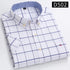 Branded Cotton Shirts for Men Short Sleeve Summer Plus Size Plaid Shirt Striped Male Shirt Business Casual White New Regular Fit ShedPoundsPortal