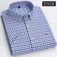 Branded Cotton Shirts for Men Short Sleeve Summer Plus Size Plaid Shirt Striped Male Shirt Business Casual White New Regular Fit ShedPoundsPortal