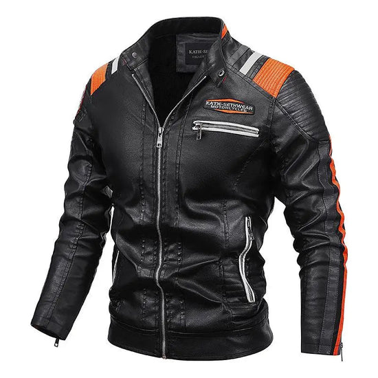Mens Vintage Motorcycle Jacket 2025 Men Fashion New Biker Leather Jacket Male Embroidery Bomber Coat Winter Fleece Pu Overcoat ShedPoundsPortal