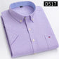 Branded Cotton Shirts for Men Short Sleeve Summer Plus Size Plaid Shirt Striped Male Shirt Business Casual White New Regular Fit ShedPoundsPortal
