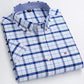 Branded Cotton Shirts for Men Short Sleeve Summer Plus Size Plaid Shirt Striped Male Shirt Business Casual White New Regular Fit ShedPoundsPortal