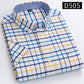 Branded Cotton Shirts for Men Short Sleeve Summer Plus Size Plaid Shirt Striped Male Shirt Business Casual White New Regular Fit ShedPoundsPortal