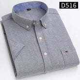Branded Cotton Shirts for Men Short Sleeve Summer Plus Size Plaid Shirt Striped Male Shirt Business Casual White New Regular Fit ShedPoundsPortal