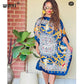 Printed Dresses For Women 2021 Fashion Design Loose Dress Batwing Maxi Long Femme Vestidos Summer Autumn Party Elegant Dress ShedPoundsPortal