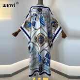 Printed  Dresses For Women 2021 Fashion Design Loose Dress Batwing Maxi Long Femme Vestidos Summer Autumn Party Elegant Dress ShedPoundsPortal