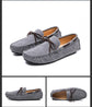 2025 Mens Moccasin Gray Brown Black Loafers Men Leather Shoes Luxury Designer Brand Fashion Sneakers Flats Slip on Lightweight