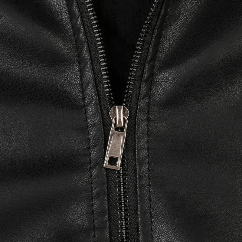 Mens Vintage Motorcycle Jacket 2025 Men Fashion New Biker Leather Jacket Male Embroidery Bomber Coat Winter Fleece Pu Overcoat ShedPoundsPortal