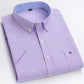 Branded Cotton Shirts for Men Short Sleeve Summer Plus Size Plaid Shirt Striped Male Shirt Business Casual White New Regular Fit ShedPoundsPortal