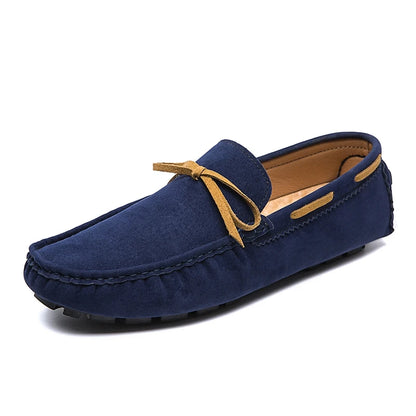 2025 Mens Moccasin Gray Brown Black Loafers Men Leather Shoes Luxury Designer Brand Fashion Sneakers Flats Slip on Lightweight
