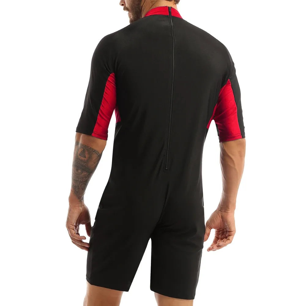 Swimwear Mens Leotard Swimsuit Shorty Wetsuit Diving Swimming Snorkeling Surfing Scuba Swim Bodysuit Jumpsuit Warm Swimwear ShedPoundsPortal