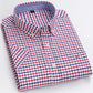 Branded Cotton Shirts for Men Short Sleeve Summer Plus Size Plaid Shirt Striped Male Shirt Business Casual White New Regular Fit ShedPoundsPortal