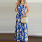 Sexy Boho Beach Dress Women Casual Tropical Floral Print Robe Halter Backless Maxi Dresses Summer Sleeveless Sundress