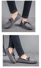 2025 Mens Moccasin Gray Brown Black Loafers Men Leather Shoes Luxury Designer Brand Fashion Sneakers Flats Slip on Lightweight