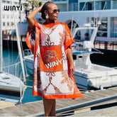 Printed Dresses For Women 2021 Fashion Design Loose Dress Batwing Maxi Long Femme Vestidos Summer Autumn Party Elegant Dress ShedPoundsPortal