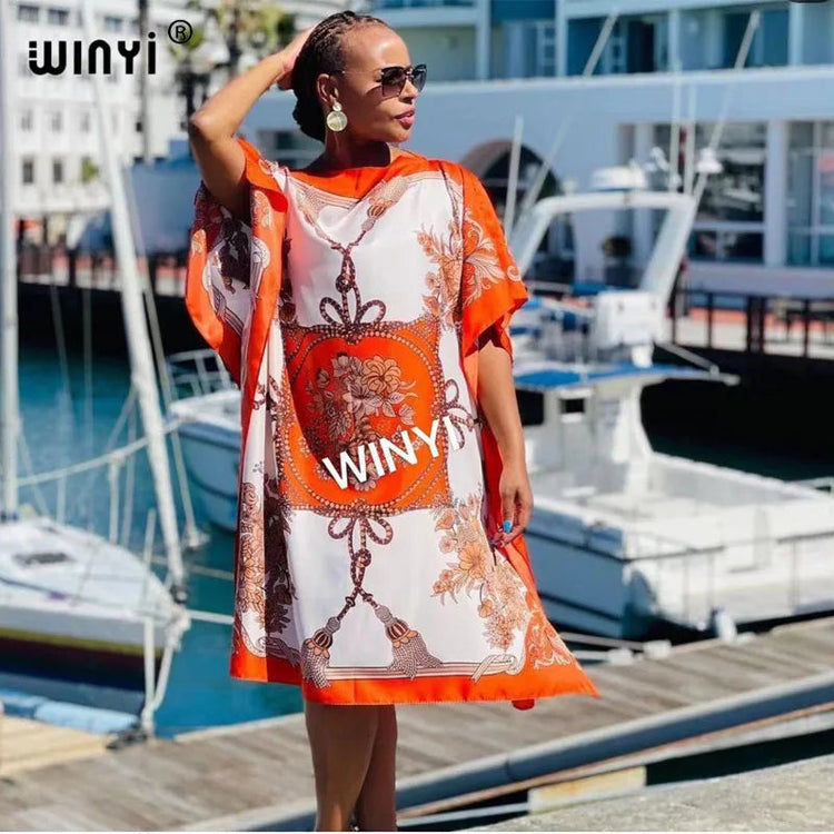 Printed Dresses For Women 2021 Fashion Design Loose Dress Batwing Maxi Long Femme Vestidos Summer Autumn Party Elegant Dress ShedPoundsPortal