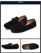 2025 Mens Moccasin Gray Brown Black Loafers Men Leather Shoes Luxury Designer Brand Fashion Sneakers Flats Slip on Lightweight