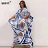 Printed  Dresses For Women 2021 Fashion Design Loose Dress Batwing Maxi Long Femme Vestidos Summer Autumn Party Elegant Dress ShedPoundsPortal