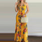 Sexy Boho Beach Dress Women Casual Tropical Floral Print Robe Halter Backless Maxi Dresses Summer Sleeveless Sundress