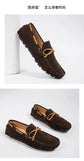 2025 Mens Moccasin Gray Brown Black Loafers Men Leather Shoes Luxury Designer Brand Fashion Sneakers Flats Slip on Lightweight