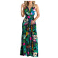 Sexy Boho Beach Dress Women Casual Tropical Floral Print Robe Halter Backless Maxi Dresses Summer Sleeveless Sundress
