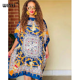 Printed Dresses For Women 2021 Fashion Design Loose Dress Batwing Maxi Long Femme Vestidos Summer Autumn Party Elegant Dress ShedPoundsPortal